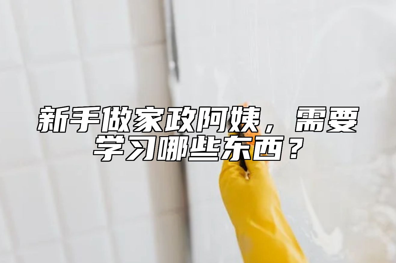 新手做家政阿姨，需要学习哪些东西？