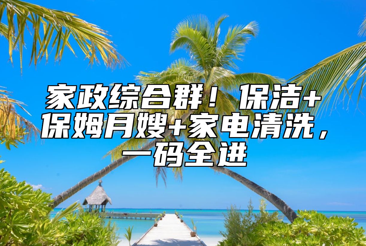 家政综合群！保洁+保姆月嫂+家电清洗，一码全进